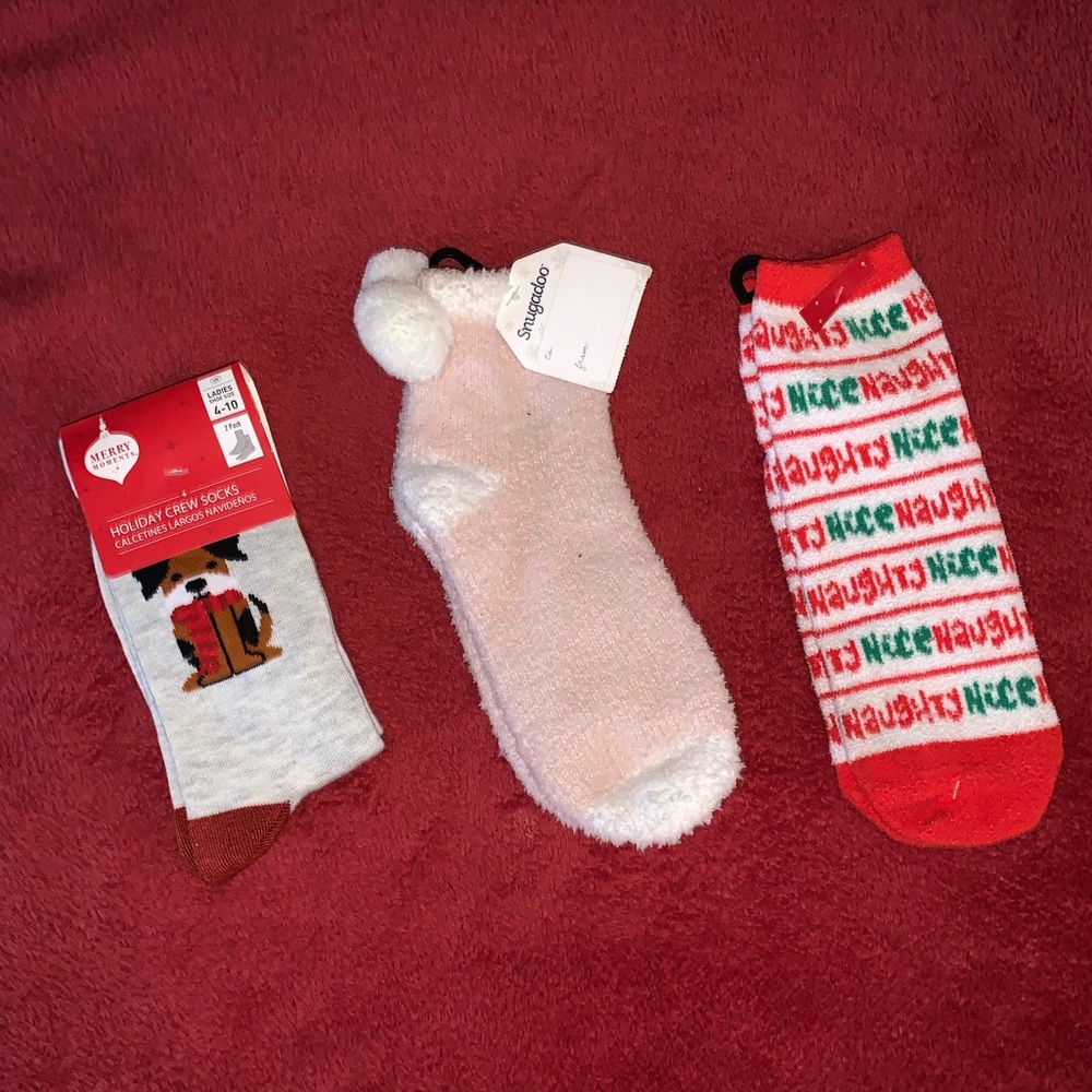 3 Holiday Fuzzy Socks